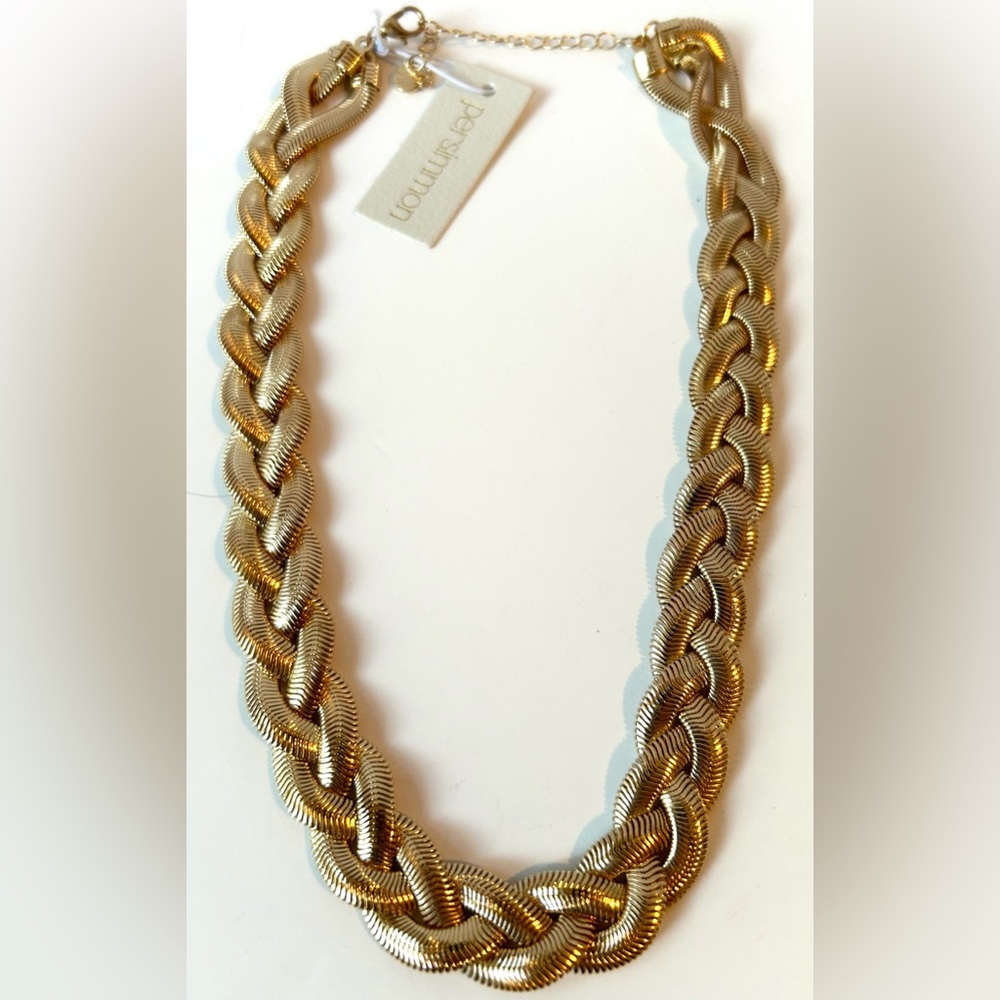 NWT Braided Gold-Tone 16” Necklace W/ Extender (Persimmon Brand)
